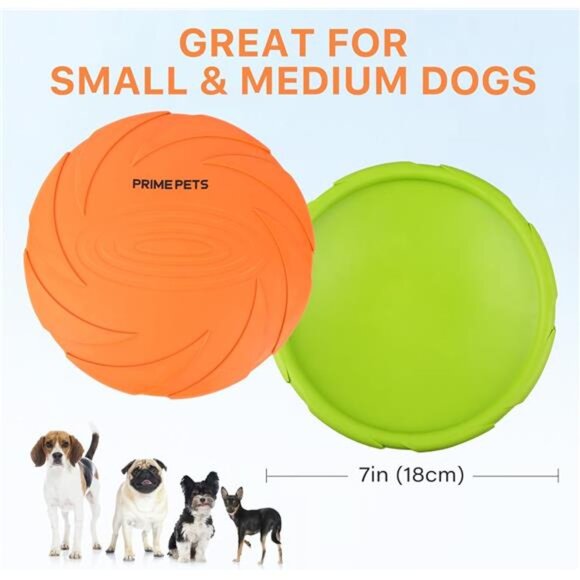 Dog Flying Disc, 2 Pack, 7 Inch, Durable Dog Toys, Nature Rubber Floating Flying - Picture 3 of 7